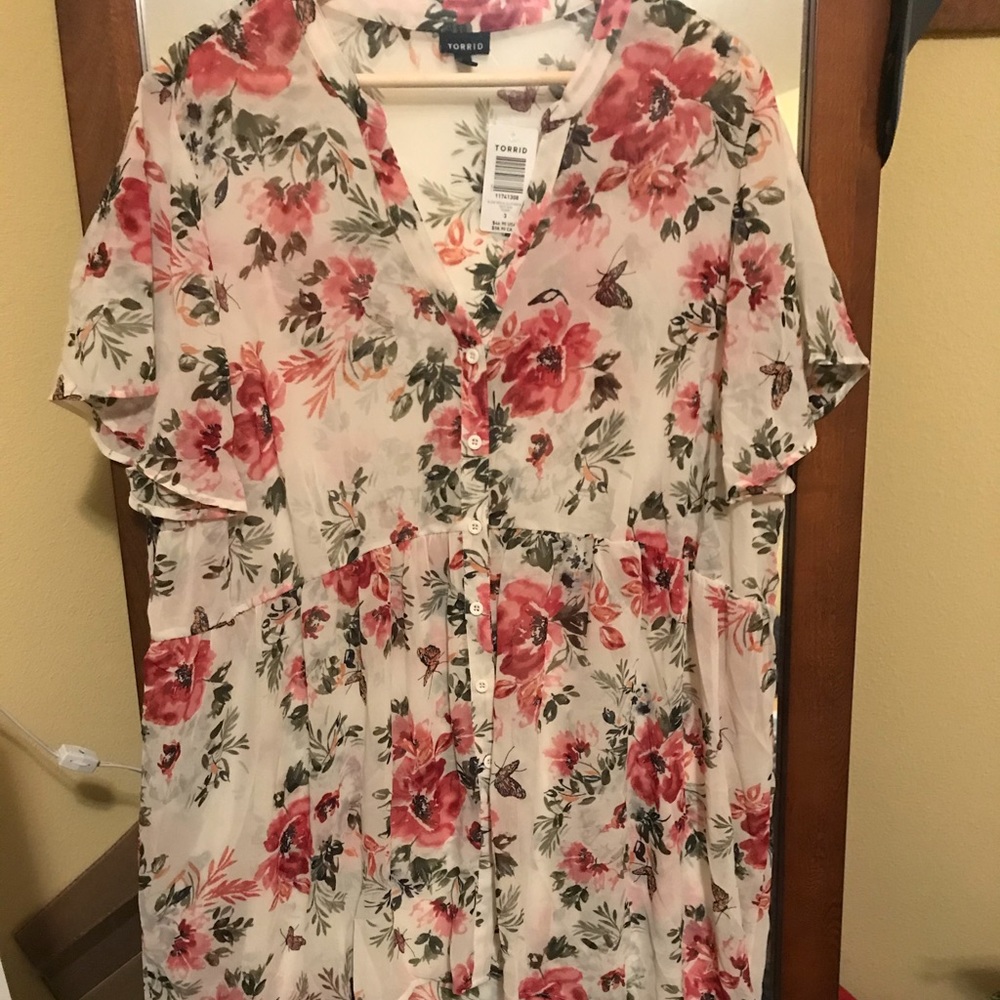 Torrid high low tunic length shirt